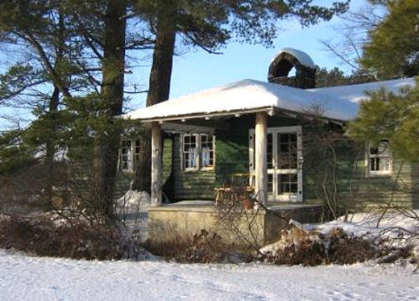 Porch of Bowling Alley from Osgood Pond